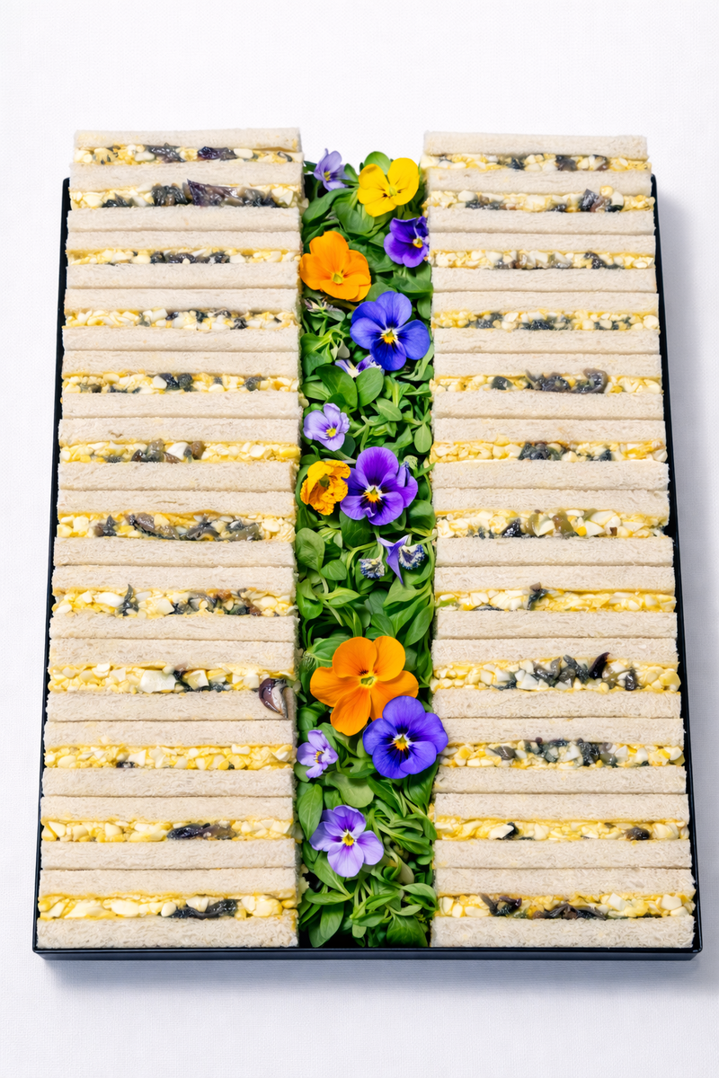 Egg mimosa and caramelized onion finger platter