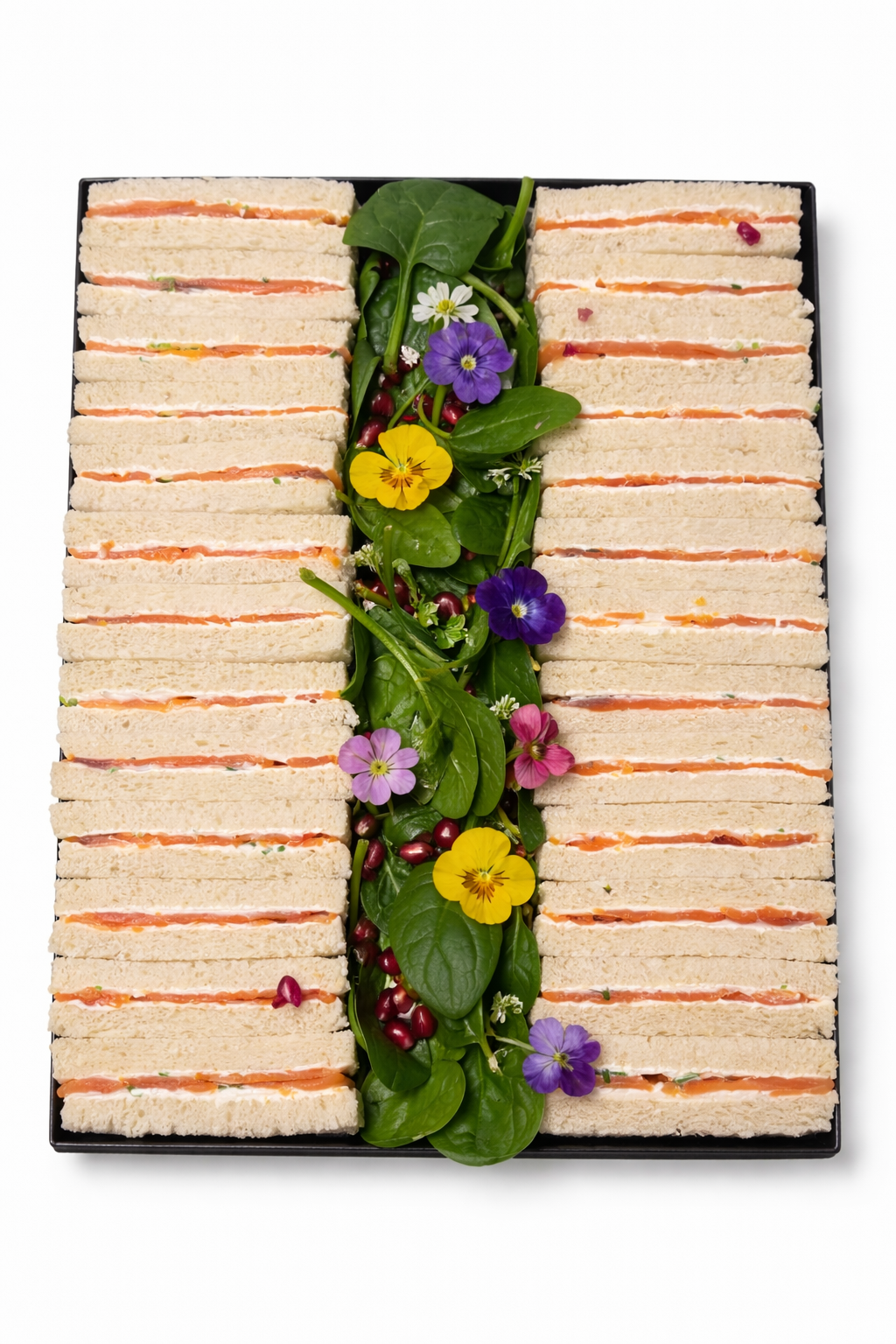 Smoked salmon and lemon-chive cream cheese finger platter